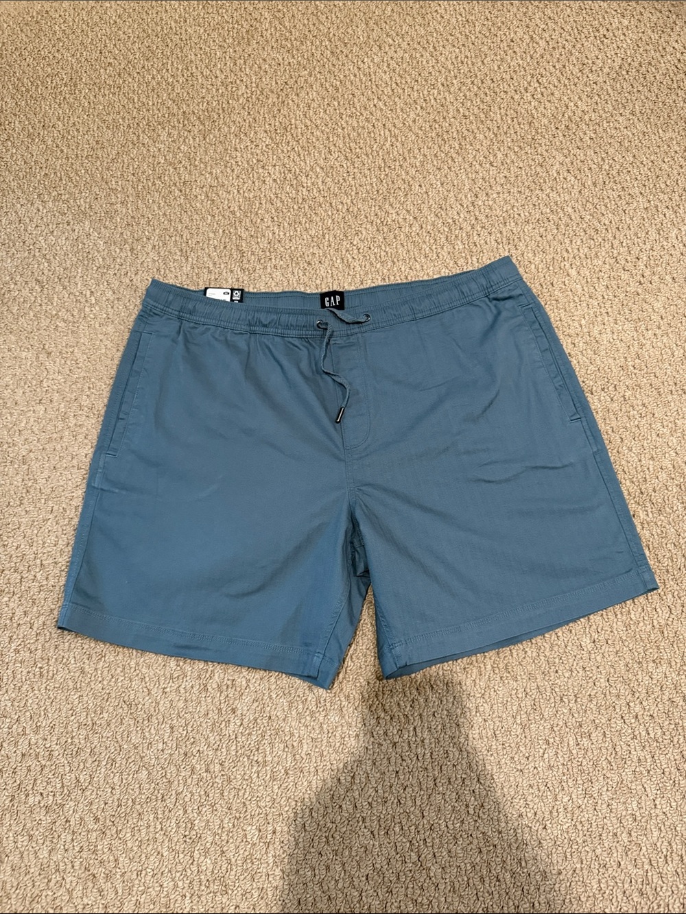 GAP Men’s Teal Elastic-Waist Hybrid Shorts